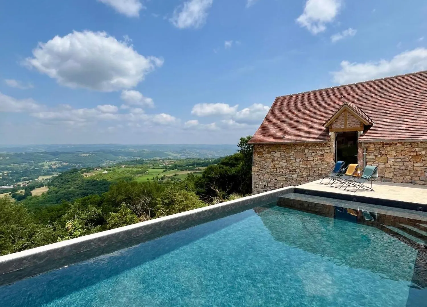 Nyaraló La Marilene, Grange Renovee Avec Vue Exceptionnelle Et Piscine Villa Loubressac Franciaország